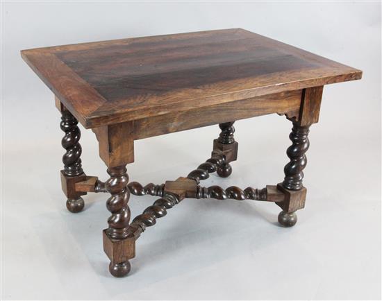 A 19th century Dutch rosewood centre table, W.3ft 8in. D.2ft 9in. H.2ft 6in.